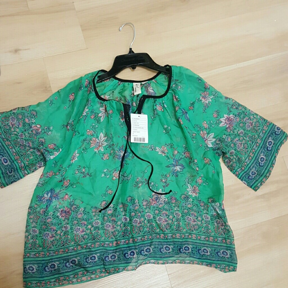😍Anthropologie bohemian sheer top